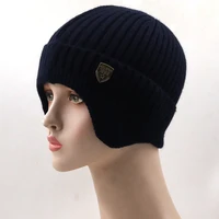new simple winter earmuff cap mens outdoor knitted hat womens korean warm beanies skull hats windproof earflaps bonnet