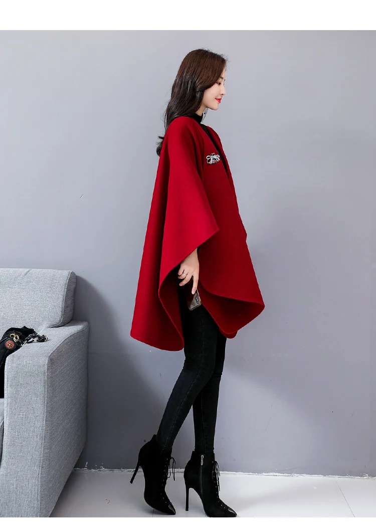 XUXI, шерстяное Женское пальто, новинка, плащ, топы, пальто, неровная шаль, манто, женская мода, ropa mujer, одежда, FZ495
