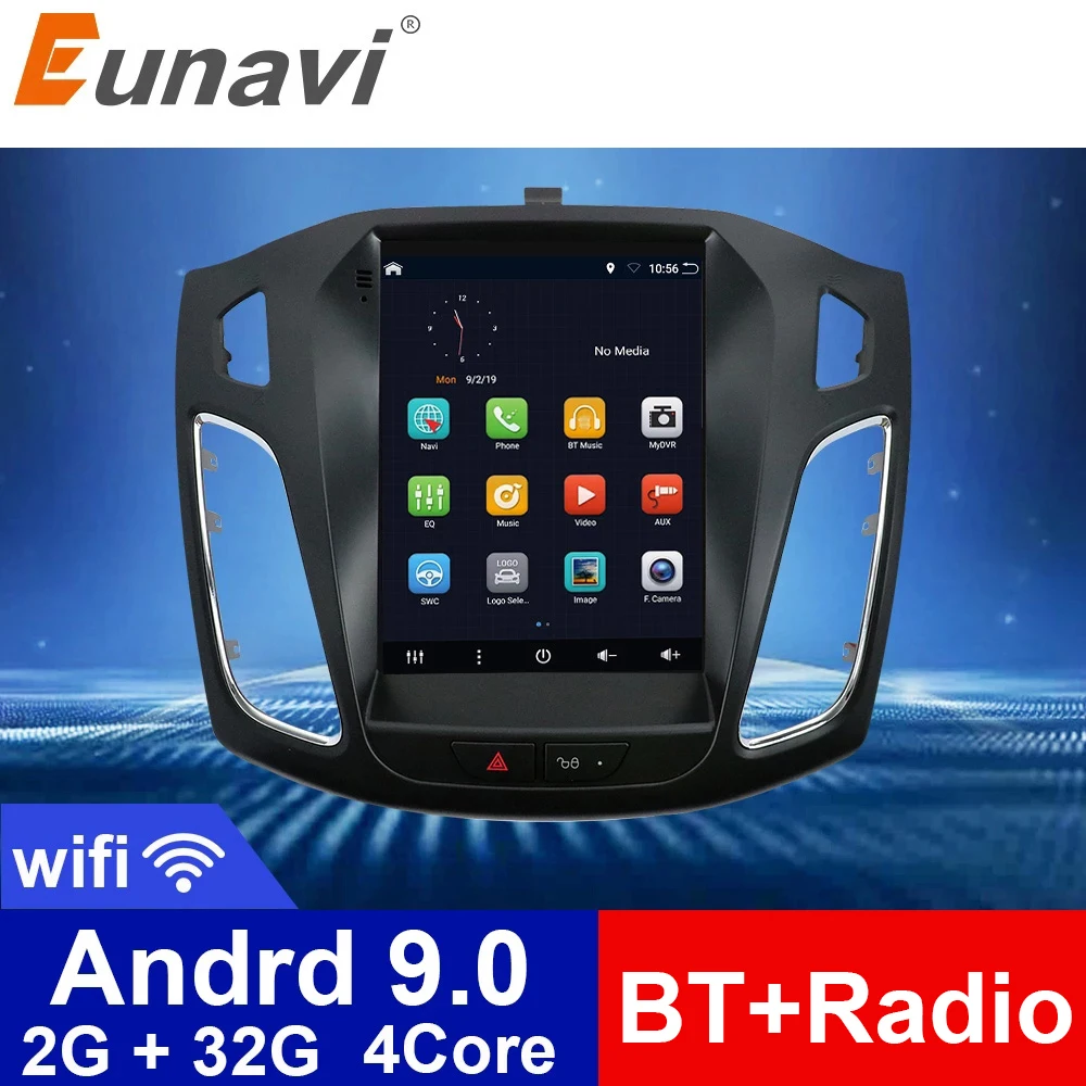 

Eunavi 2Din Android автомобильный Радио мультимедийный плеер для Ford focus 2012-2015 аудио стерео вертикальный Tesla экранный навигатор GPS RDS