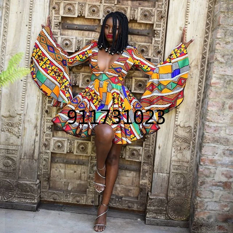 Африканские платья с принтом Женская традиционная африканская одежда Дашики