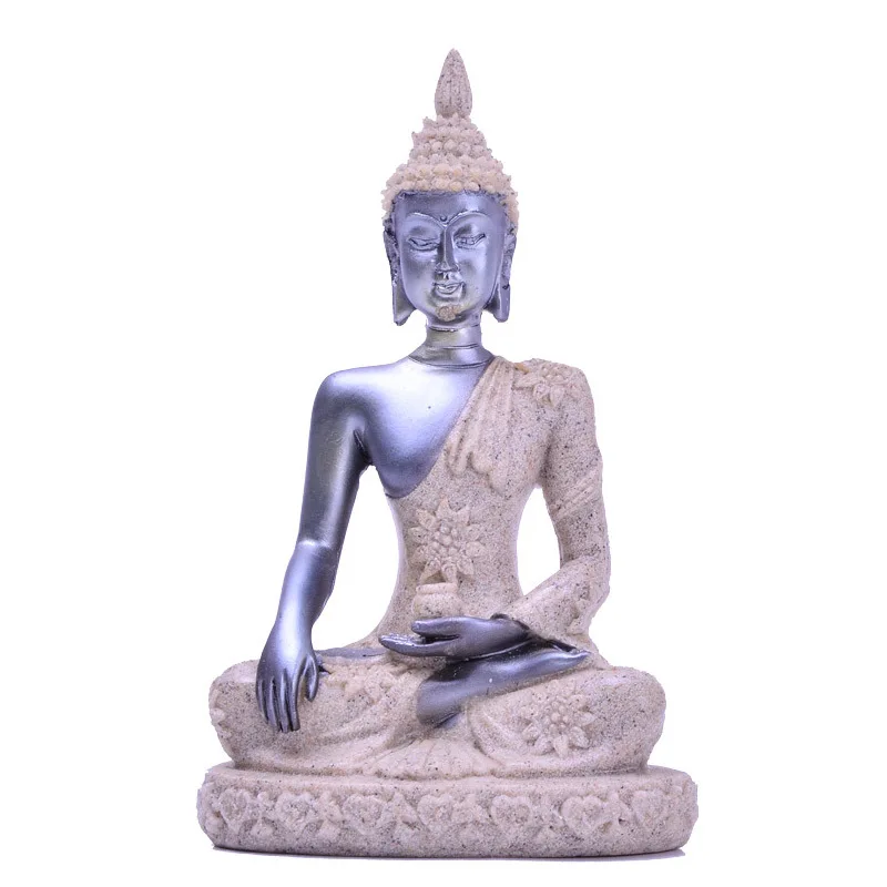 

11cm Statue of Buddha Sitting Statue of Resin Statue of Buddha Handicraft Retro Creative Micro Home Decoration