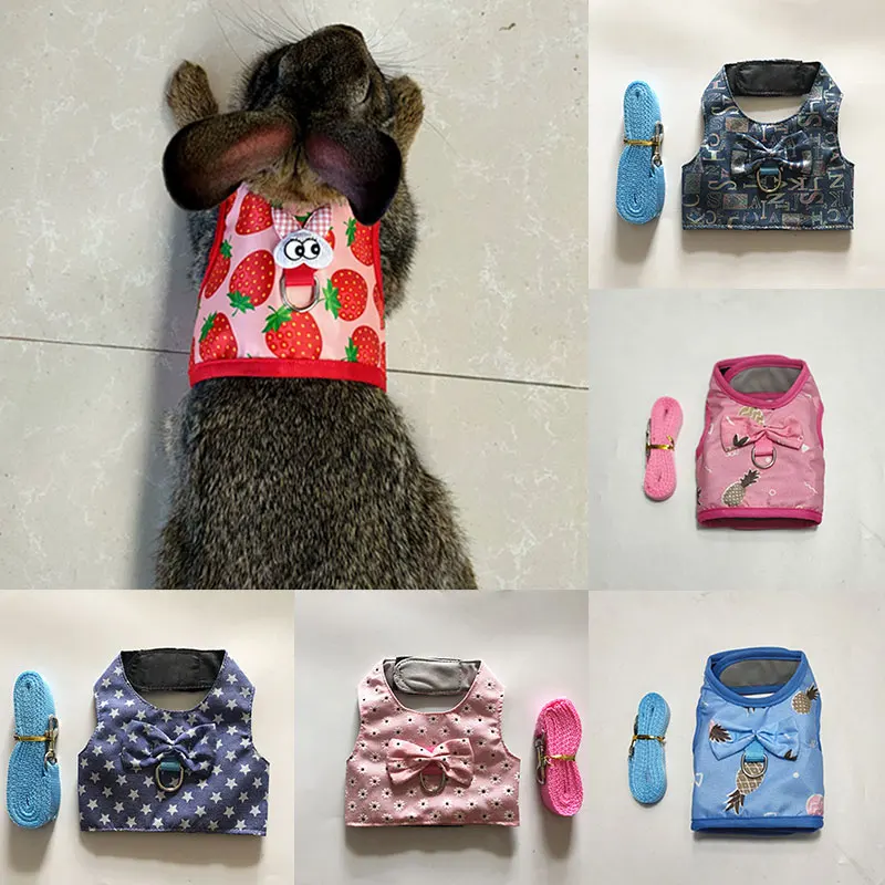 

Printed Rabbit Chest Back Rabbit Traction Rope Mini Rabbit Special Rope Pet Chest Back Breathable Comfortable Pet Supplies