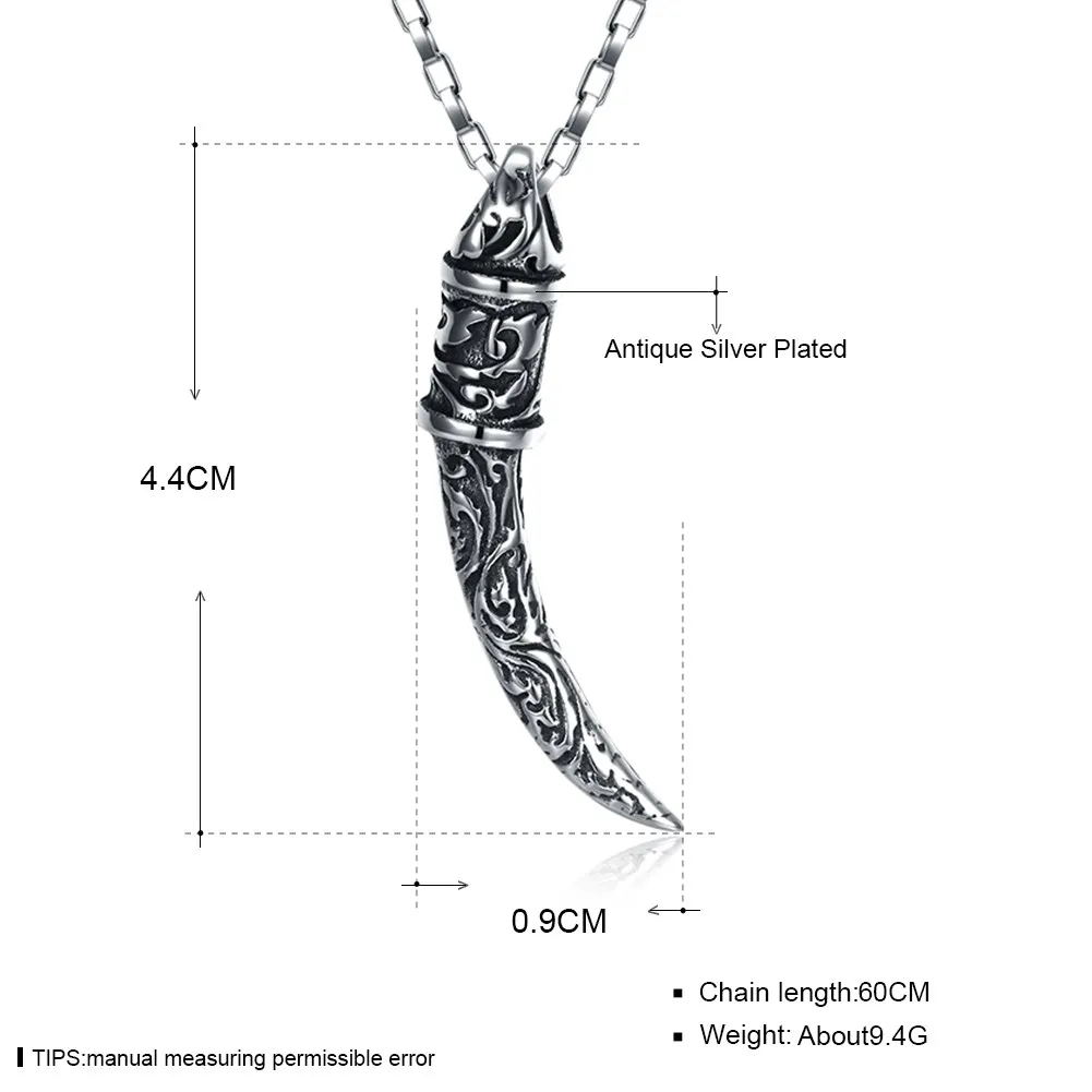 

The Ancient Maya Hiphop Rock Retro Silver Plated Necklace The Ivory for Men Party Gift Sweater Necklace GMYN084