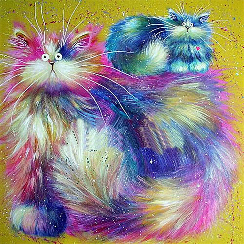 5D DIY Алмазная картина с изображением кота из мультфильма Круглая Мозаика вышивка
