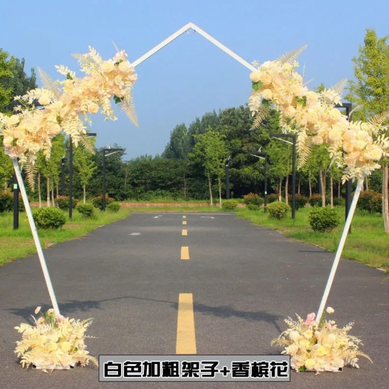 

Wedding arch Decoration Round Backdrop Stand Gold White Metal Arch For Home Party Background Decor
