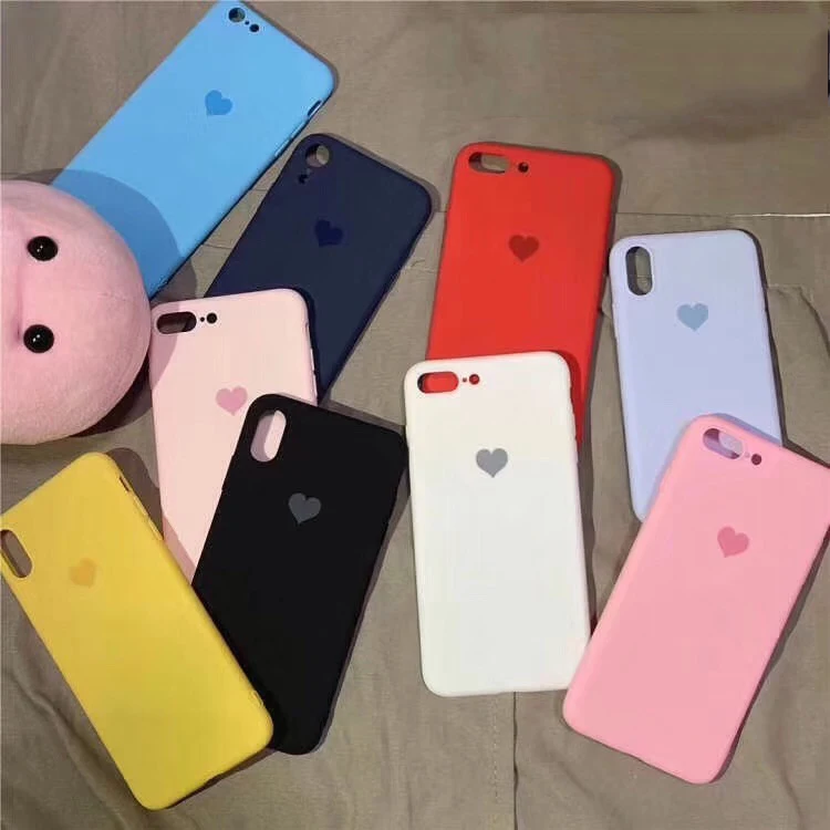 Мягкий матовый чехол из ТПУ с сердечками для iPhone 11 6 6s 7 8 Plus X XR XS Max силиконовый