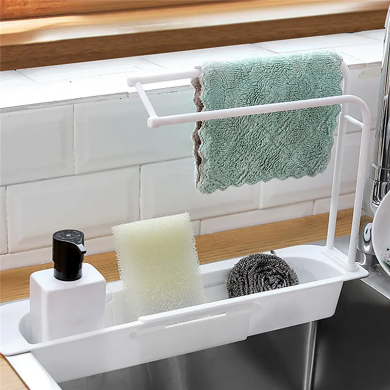 

Kitchen Sink Strainer Drain Storage Retractable Drainage Basket Sponge Soap Holder Drain Filter Sink Stand Retractable Rack