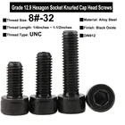 Винты 12,9 класса 8 #-32, 20 шт., резьба UNC, легированная сталь, Шестигранник, болты с накатанной головкой DIN912, длина резьбы 14  1,5 дюйма