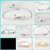 customized chinese and english name bracelet anklet children diy personality versatile lettered bracelet letter lovers girlfrien