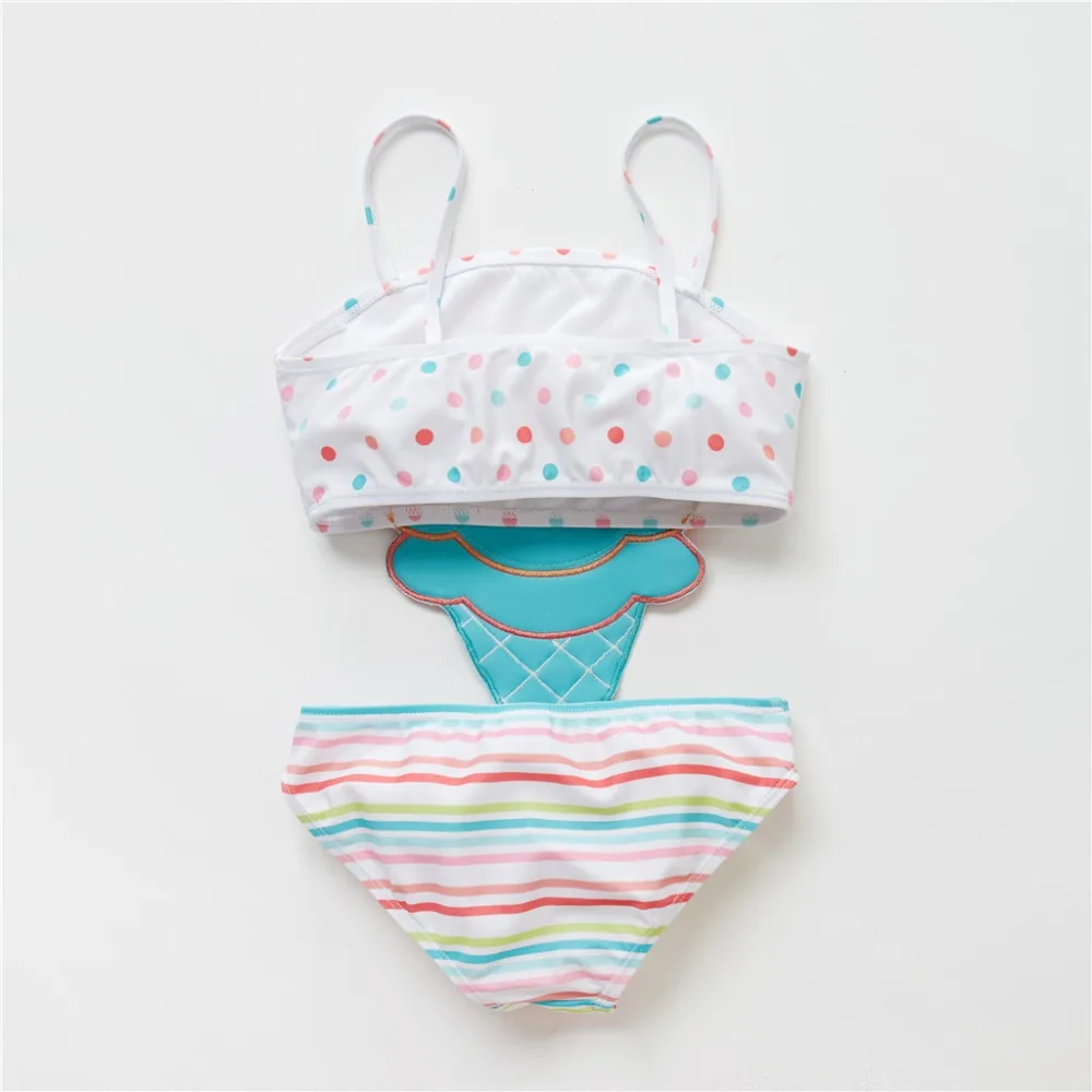 Цельный купальник с шапкой для маленьких девочек купальный костюм одежда