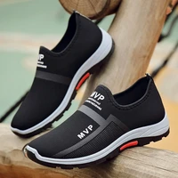 comfortable mens loafers elastic surface flats shoes male slip on breathable casual walking shoes men soft non slip sneakers