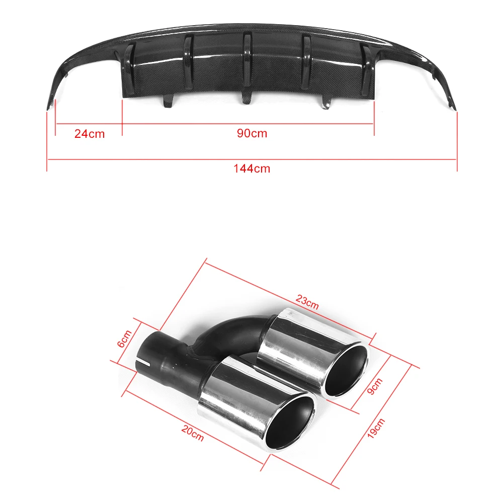 Автомобильный задний спойлер из углеродного волокна с наконечниками для