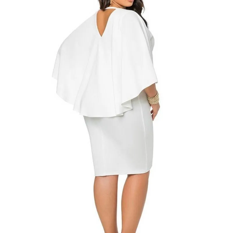 

2021 New Slim Women Dress Elegant Fashion Office Lady V-Neck Cloak Dress Bodycon Robe Party Gowns Vestidos African Outfits