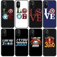 love marvel clear phone case for huawei honor 20 10 9 8a 7 5t x pro lite 5g black etui coque hoesjes comic fash design