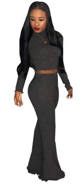 Трикотажные Ребристые комплекты из двух предметов женские осенние зимние