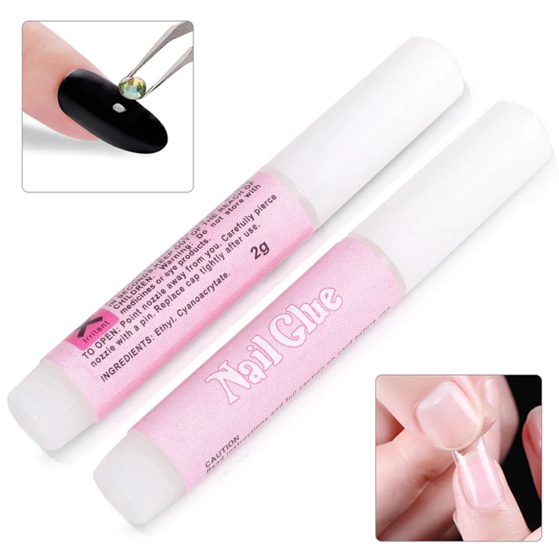 

10pcs Nail Glue Super Strong Adhesive for False Nails Fake Acrylic Nail Rhinestone Beauty Gems Makeup Gel Tips Nail Art Tools