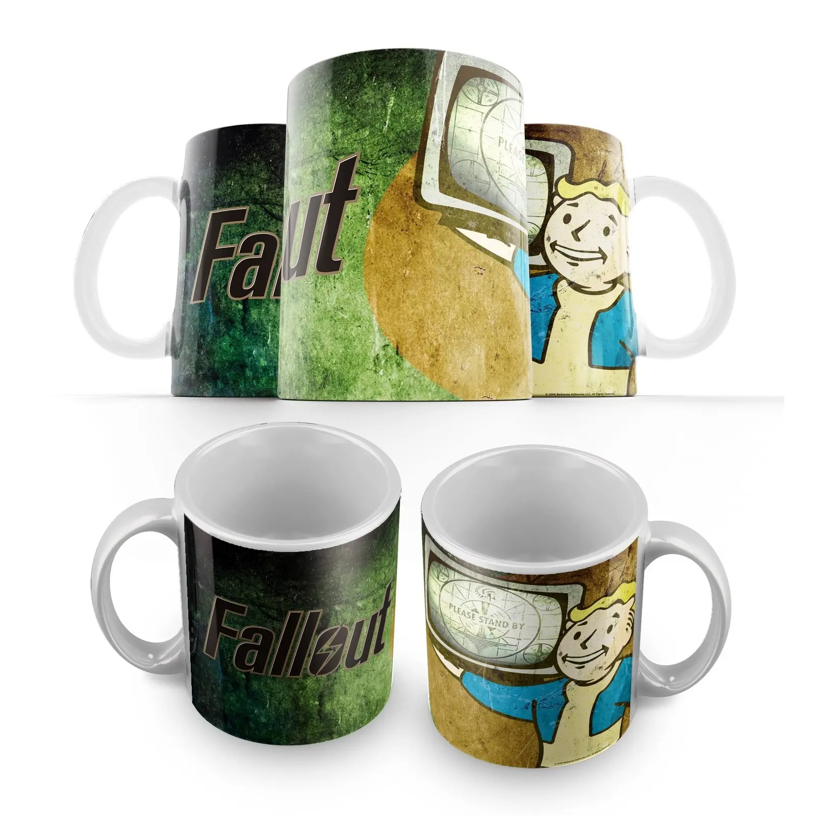 Кружка: Фоллаут Вольт Бой 1-2 (Фоллаут Нью Вегас) - 1-2 классный подарок аниме Майнкрафт он.