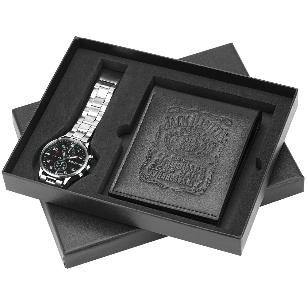 Деловые мужские кварцевые часы из нержавеющей стали ремешок для часов с откидной