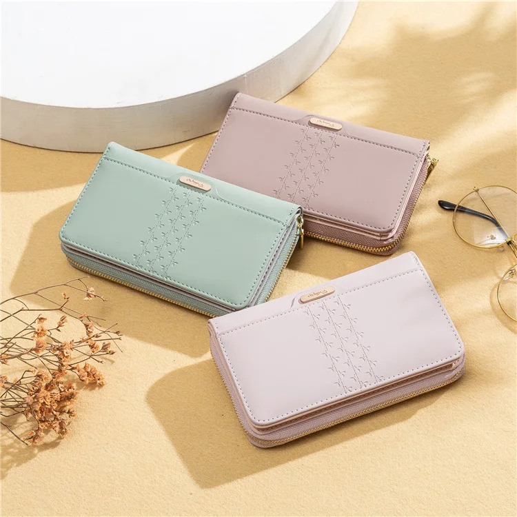 

New small fresh wallet women's mid-length two-fold simple student wallet
