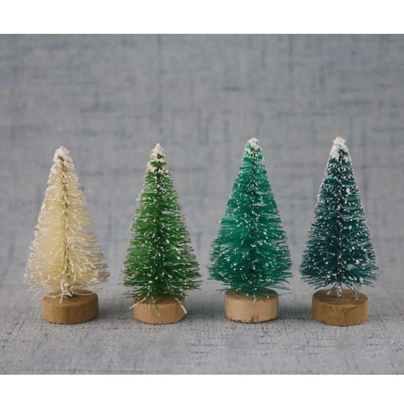 10 шт. Мини Рождественская елка сизаль шелк кедр украшение Маленькая