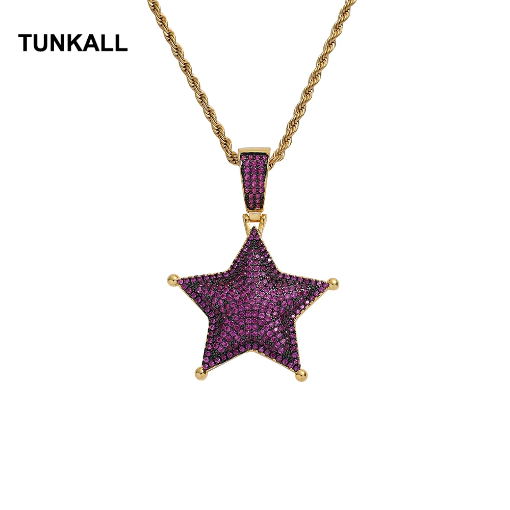 Кулон TUNKALL с цирконием латунная оправа кулон фианитами мужские ожерелья