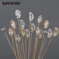 gufeather m1006jewelry accessoriesconnectorpass reachnickel free18k gold rhodium platedcopperdiy jewelry making10pcslot