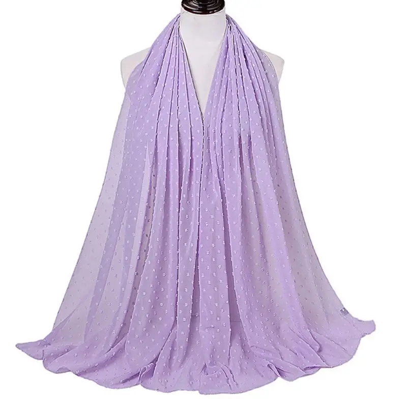 70x175 см хиджаб для мусульманок помпон цветочный шифон длинный шарф накидка