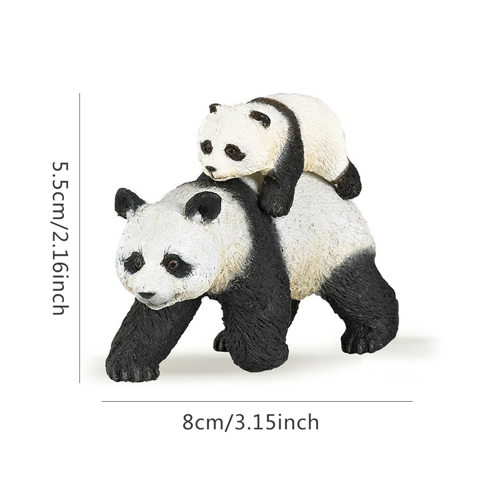 

3inch Panda And Baby Wild Life Figurine Toy Animal Figures Model Desktop Ornaments Collection Decoration Toys For Children Kids