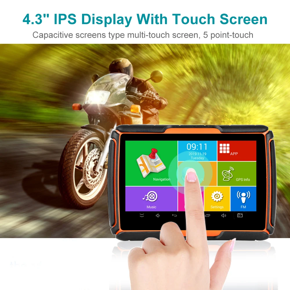 Новейший Fodsports gps мото навигатор 4,3 дюймов с DVR IPX7 Водонепроницаемая Android система wifi Bluetooth мотоцикл gps навигация