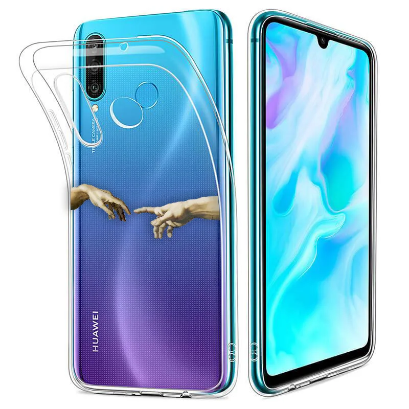 

David Michelangelo Roman Statue For Huawei Honor Mate 10 20 Nova P20 P30 P40 P Smart Soft TPU Crystal Slim Protective Clear Case