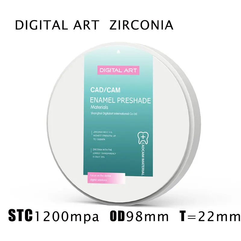 Digitalart  Roland Dental restoration  dental zirconia blocks  cad cam sirona preshade for Roland STC98mm22mmA1-D4