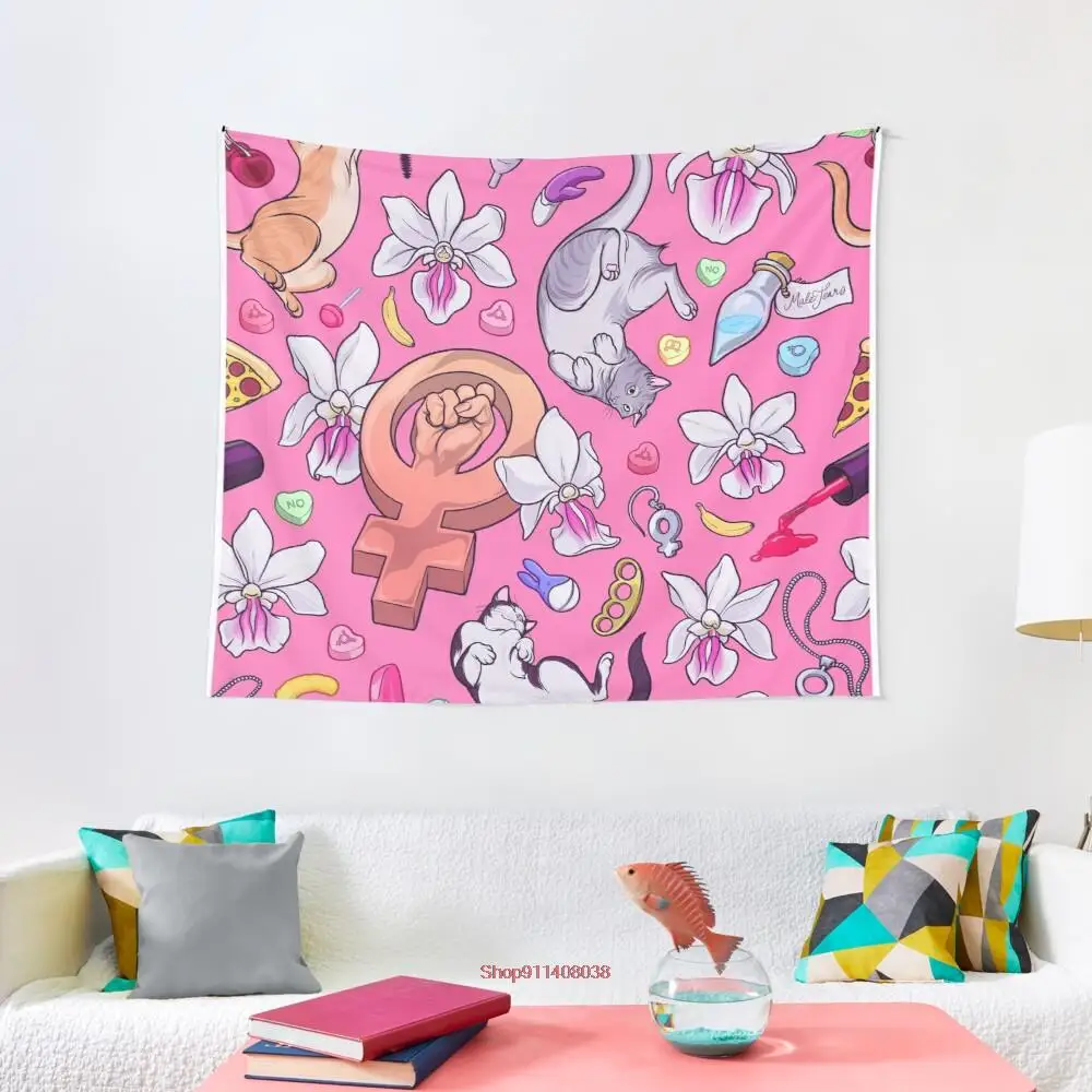 

Just girly things tapestry Tapiz Witchcraft Wall Hanging Hippie Wall Carpets Sleeping Pad for Dorm bedroom nordic Decor