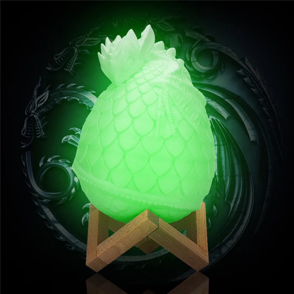 СВЕТОДИОДНЫЙ 3D светильник дракон яйцо принт ночник для детей 16 цветов