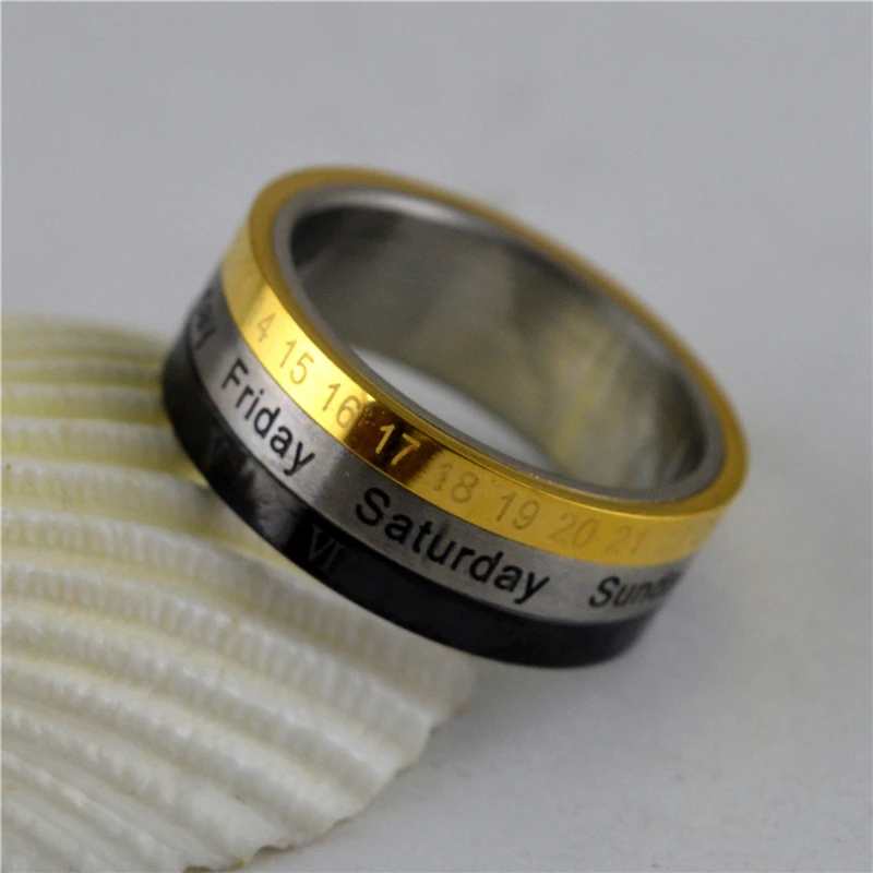 

Bohemian Three Layers Roman Number Spinner Rings for Women Wholesale Jewelry Fashion 316l Stainless Steel Wedding Bands Anillo