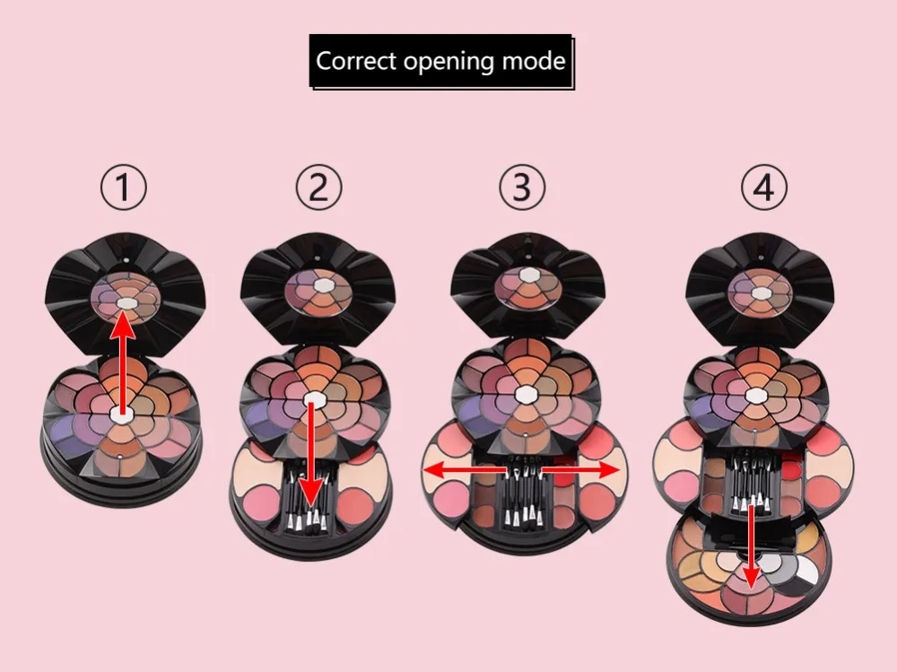 Новый высококачественный 57 цветов лепесток поднос для макияжа 43 Цвет Тени век