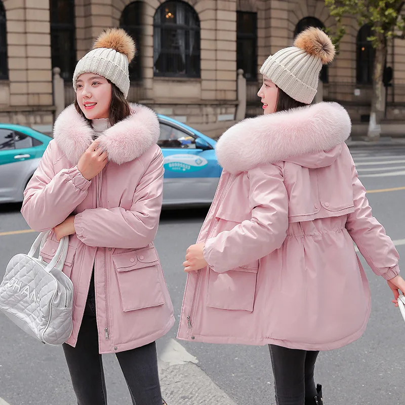 Ladies Coats and Jackets  Winter Clothes Women The New Send To Overcome Female Korean Version Loose Velvet Big Fur Collar