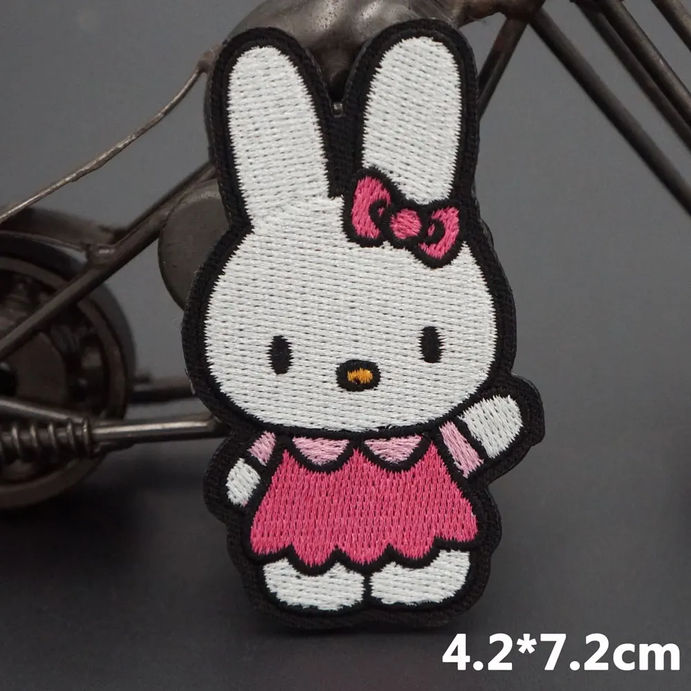 Милая кошка кролик медведь тигр вышитые самоклеющиеся нашивки для одежды