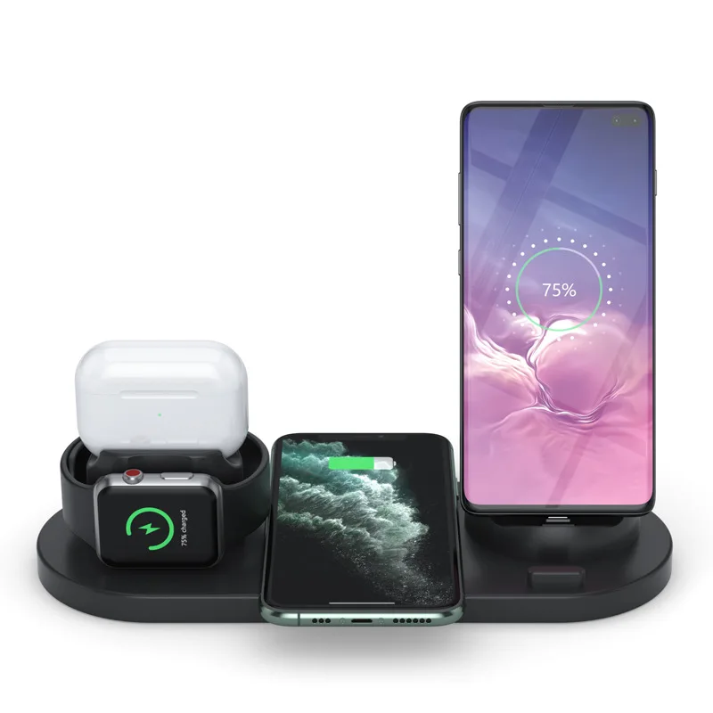 

Multifunctional 10W Wireless Charger Watch Headset Holder Wireless Fast Charger Mobile Phone Wireless Charging Phone Accessories