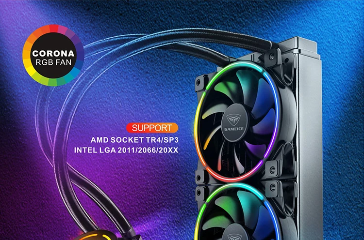Pccooler GI-AP240X чехол для ПК с водяным охлаждением двойной 12 см Компьютерный Вентилятор cpu кулер для воды для AMD TR4/SP3 и INTEL 2011/2066