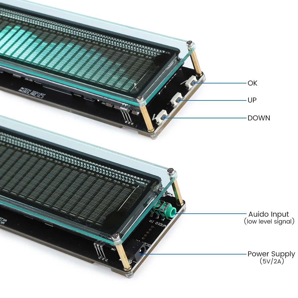 AIYIMA 15-уровневый VFD музыкальный индикатор спектра звука Индикатор уровня УФ-метр