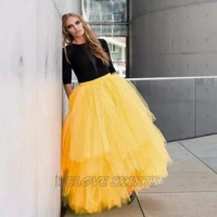 yellow tiered tulle goth skirt tutu women skirts mujer faldas custom made fashion design streetwear %d0%b6%d0%b5%d0%bd%d1%81%d0%ba%d0%b8%d0%b5 %d1%8e%d0%b1%d0%ba%d0%b8
