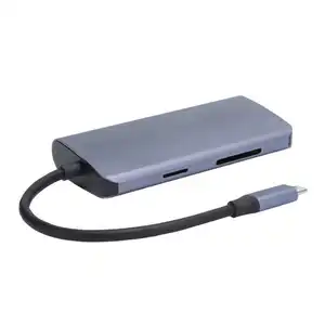 type‑c docking station 8 in 1 type‑c adapter type‑c to rj45pdmemory cardstorage cardusb3 0 converter free global shipping