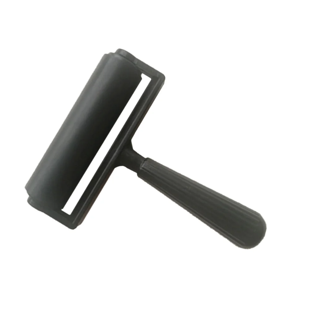 

10cm Printmaking Rubber Roller Brayer Craft Projects Ink and Stamping Tools (Red)