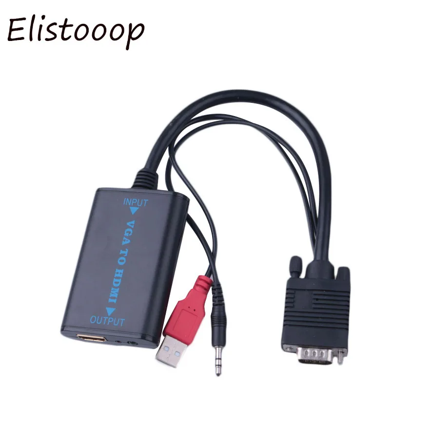Прочный VGA к HDMI совместимый выход 1080P HD аудио TV AV PC видео кабель Plug and play конвертер