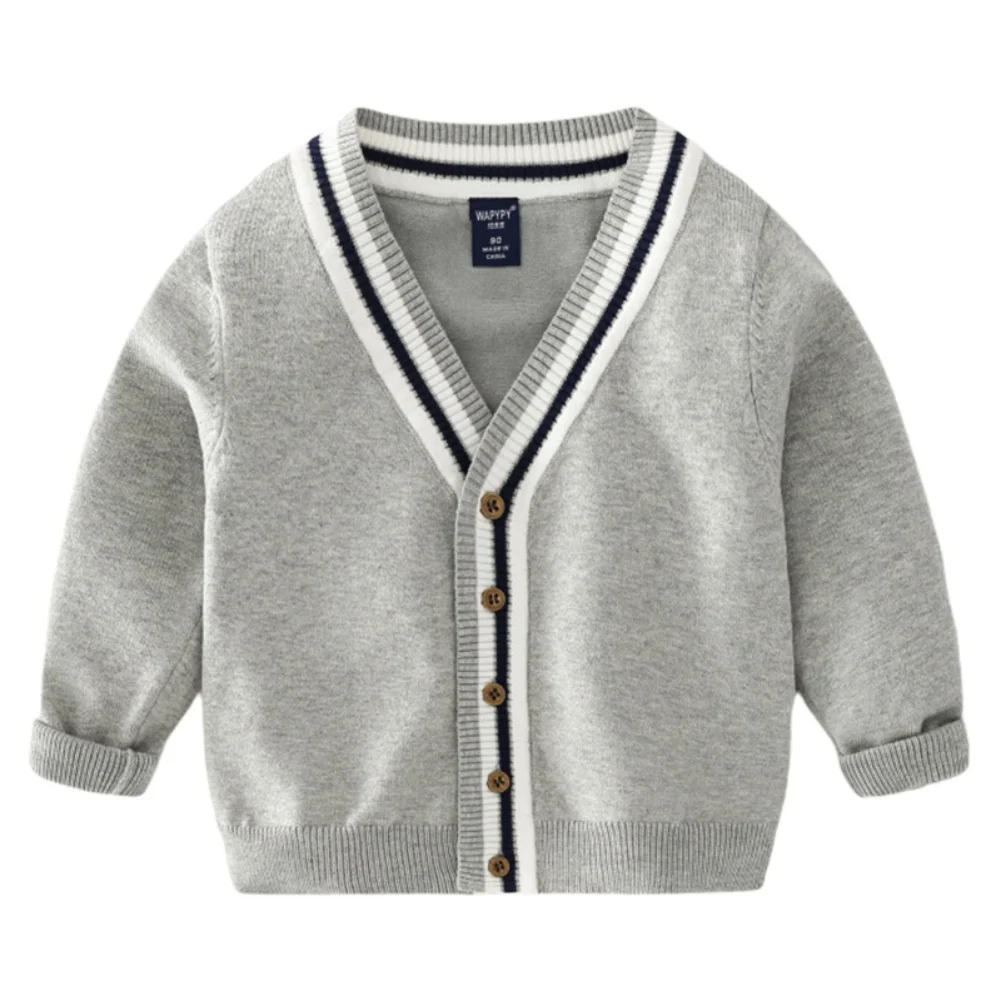 Autumn Children Boy Sweater Casual Cardigans Boys Fashion Spring V-neck Cardigans For Kids 2-6 Years