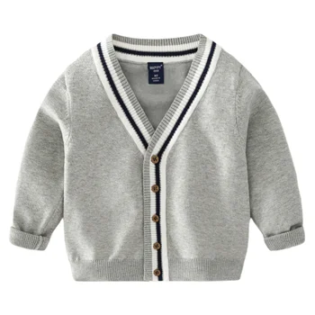 Autumn Children Boy Sweater Casual Cardigans Boys Fashion Spring V-neck Cardigans For Kids 2-6 Years 1