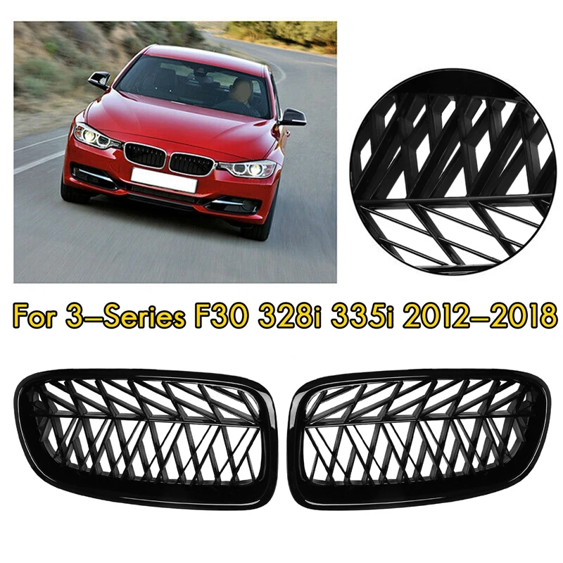 

Car Front Grille Kidney Grill Slat for BMW 3 Series F30 328I 335I 2012-2018 Black
