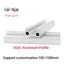 2pcs 1020 Aluminum Profile  Anodized Linear Guides Extrusion Frame 100mm-1200mm For CNC 3D Printer Parts European Frame Standard