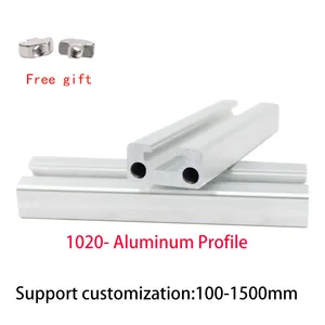 2pcs 1020 aluminum profile anodized linear guides extrusion frame 100mm 1200mm for cnc 3d printer parts european frame standard free global shipping
