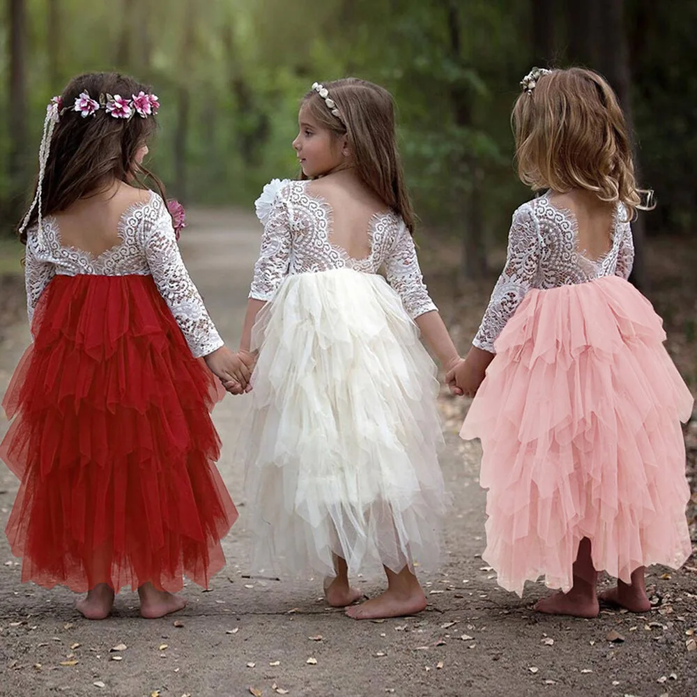 Vestidos платье для девочек на весну брендовая одежда с низким вырезом спине